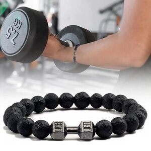 💪🏼 Dumbbell Volcanic Stone Bracelet